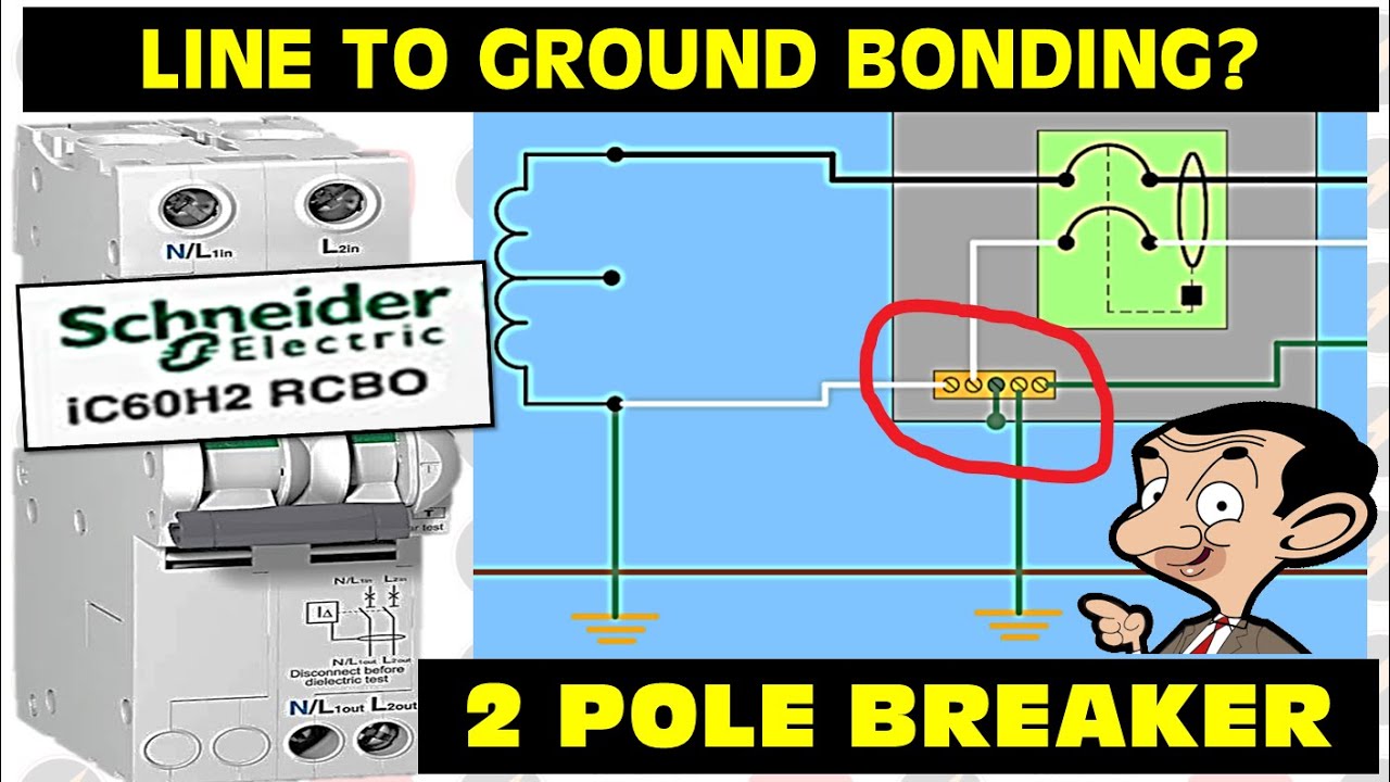 LINE TO GROUND TWO 2 POLE BREAKER RCBO RCCB GFCI NEUTRAL AT GROUND BONDING TAMANG CONNECTION EP 11