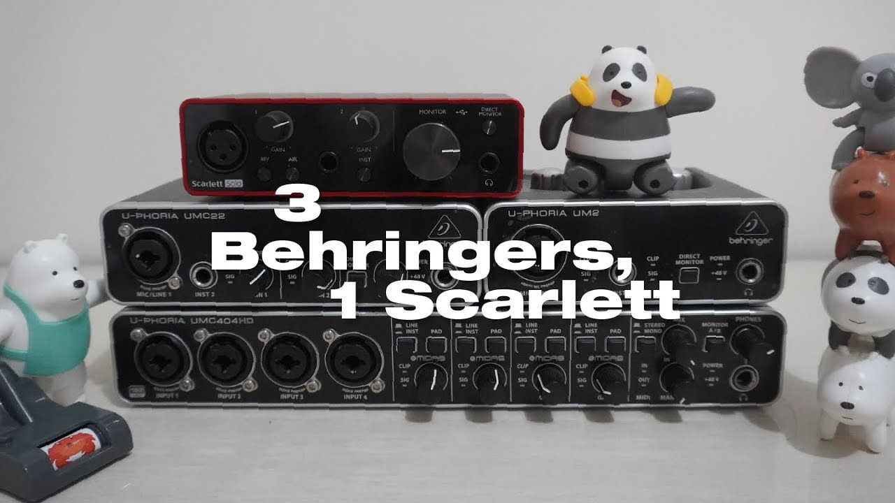 3 Behringers, 1 Focusrite