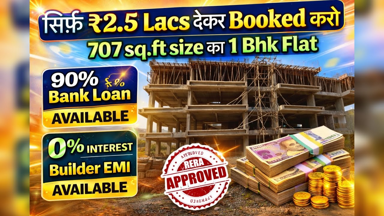 सिर्फ ₹2.5 Lakhs में अपना घर! 🏠 | 1 BHK Flat (707 sq.ft) with 0% Interest Builder EMI