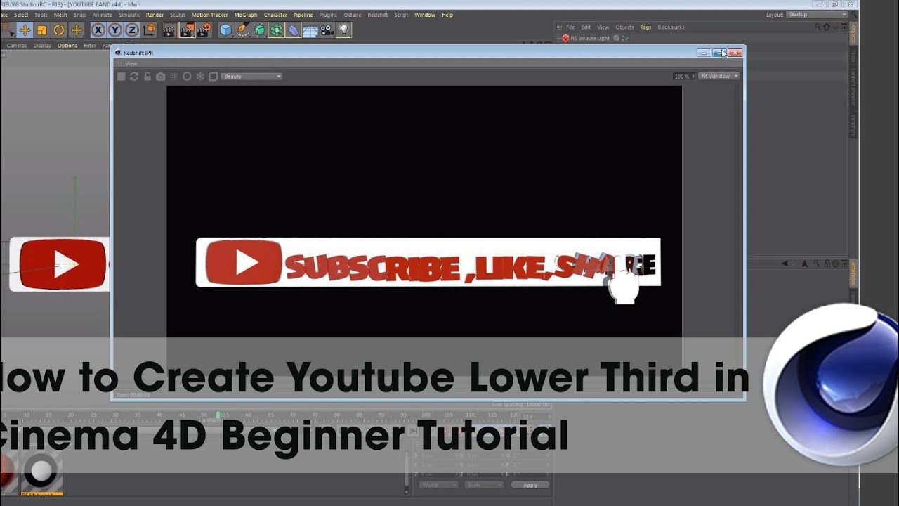 How to Create YouTube lower third in cinema 4d beginner tutorial