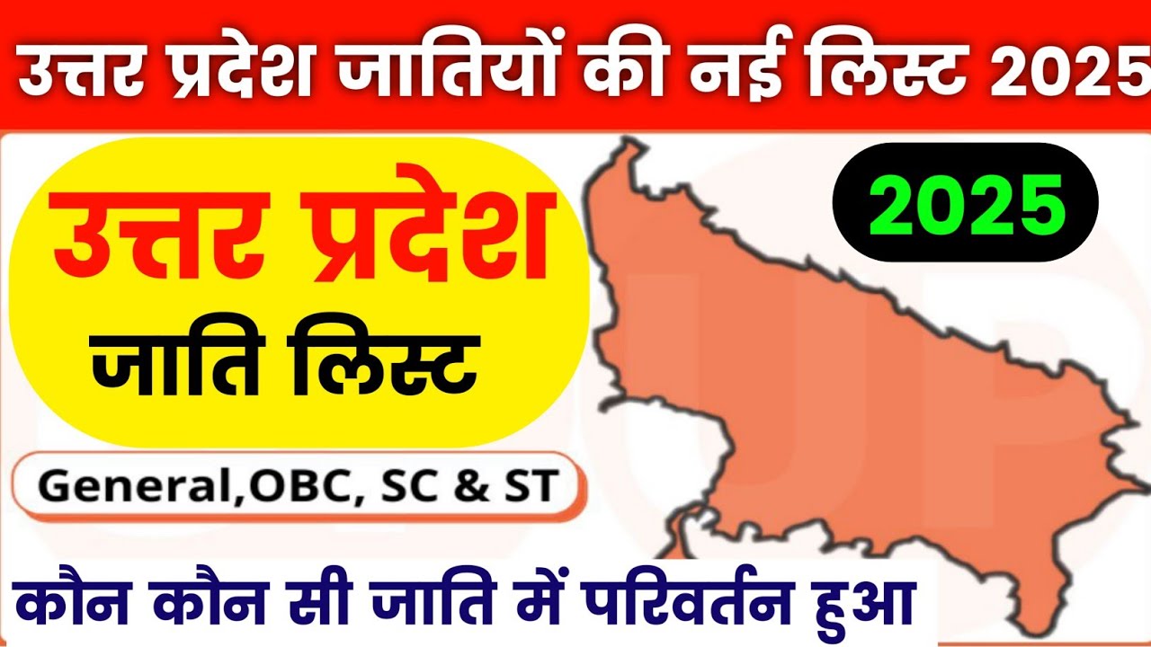 UP Caste List 2025/उत्तरप्रदेश पिछड़ा वर्ग में शामिल जातियों की लिस्ट/obc,sc,st caste list up 2025