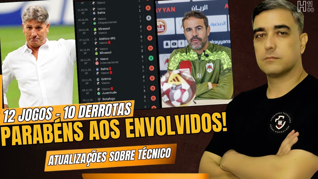VASCO SE AFUNDA NA LANTERNA DO BR - TIME CARREGADO DE JOGADORES FROUXOS - DEMORA POR NOVO TÉCNICO E+