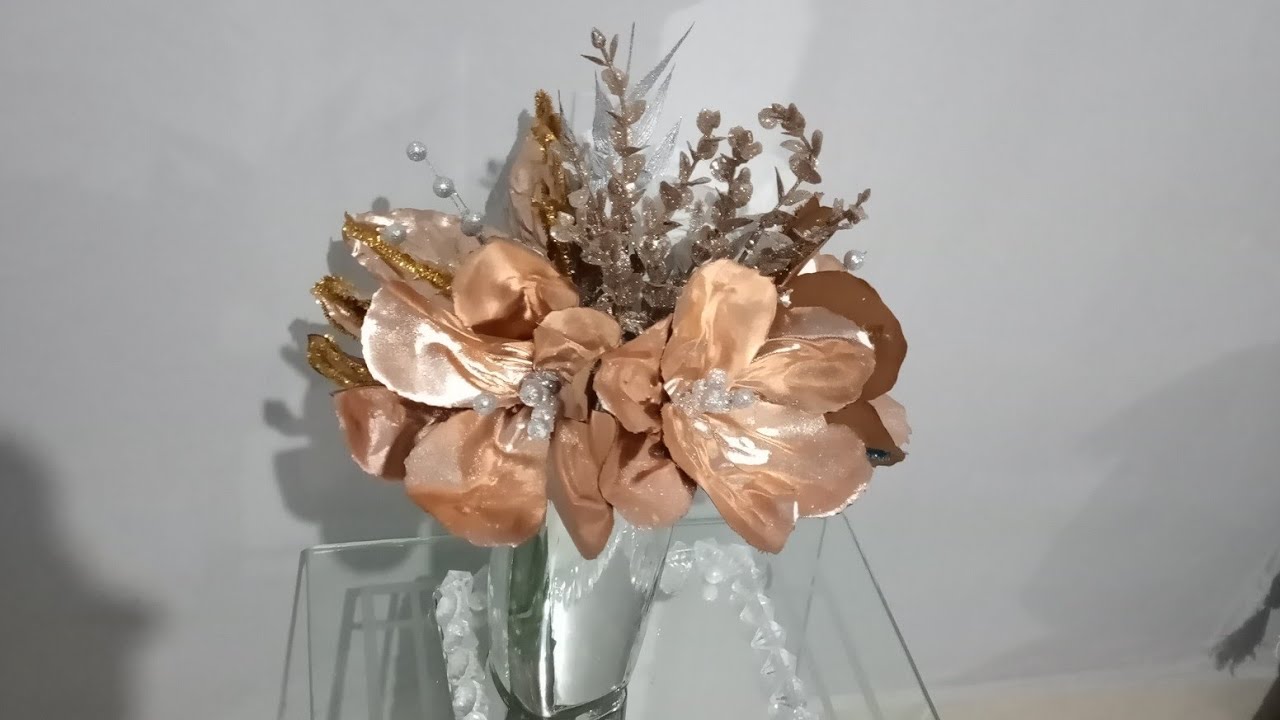 Haz tus propias flores para navidad🌲Como hacer magnolias navideñas en tela🎄DIY Magnolia Navideña