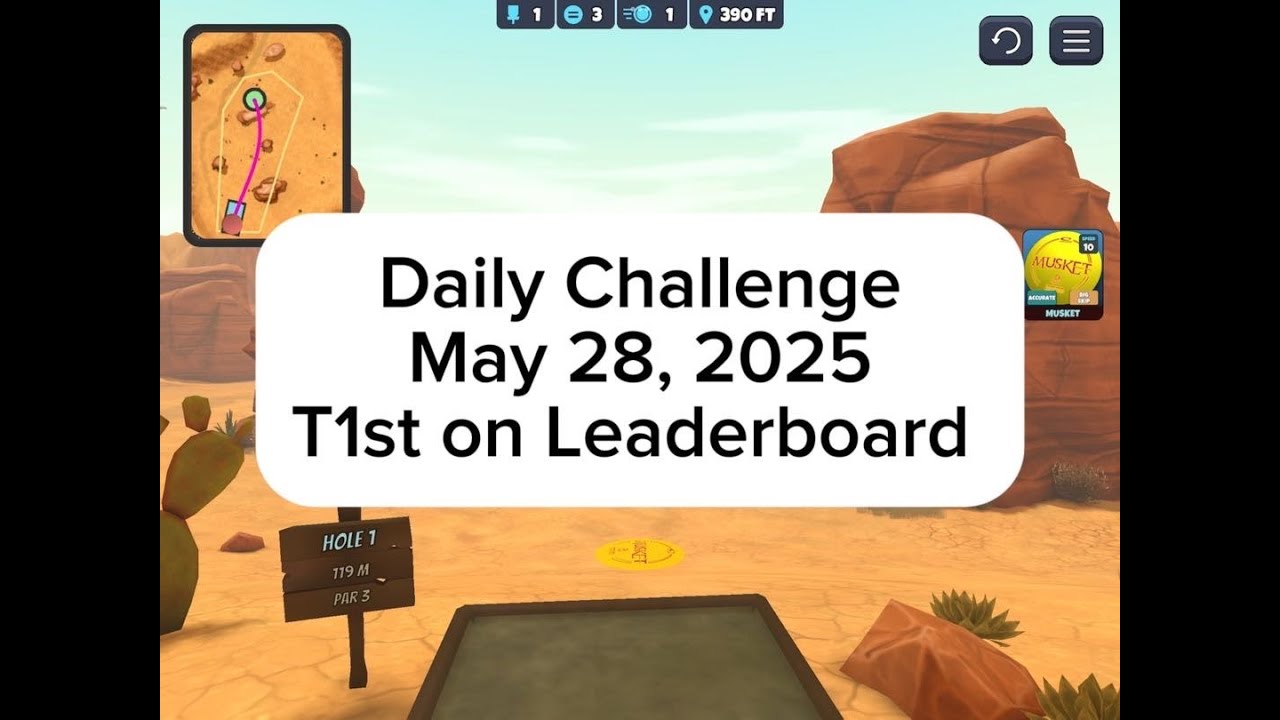 Daily Challenge, #1 on the Leaderboard : Disc Golf Valley