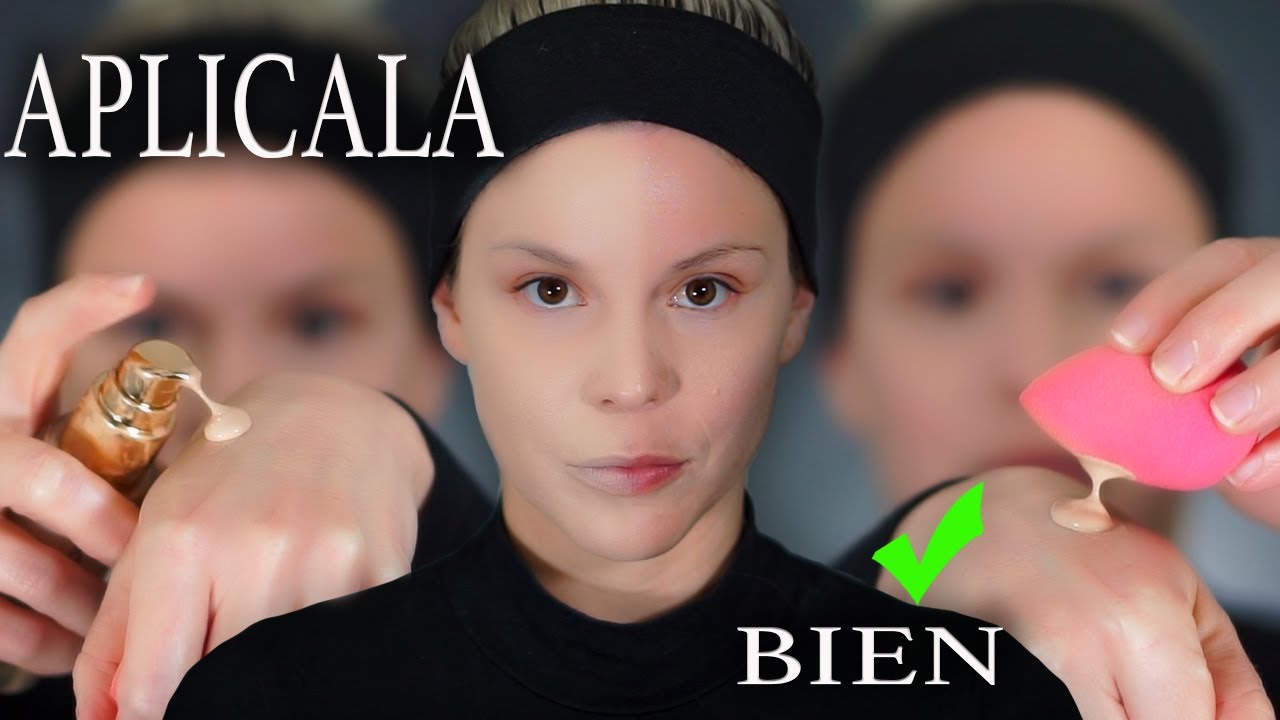 COMO aplicar BASE de MAQUILLAJE con ESPONJA 👌Tutorial de maquillaje #3✅