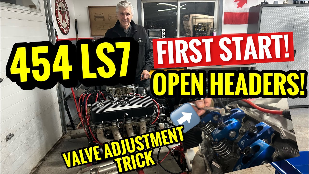 454 LS7 BIG BLOCK FIRST START - OPEN HEADERS! LUMPY ROLLER CAMSHAFT! WILL IT FIRE FIRST CRANK???