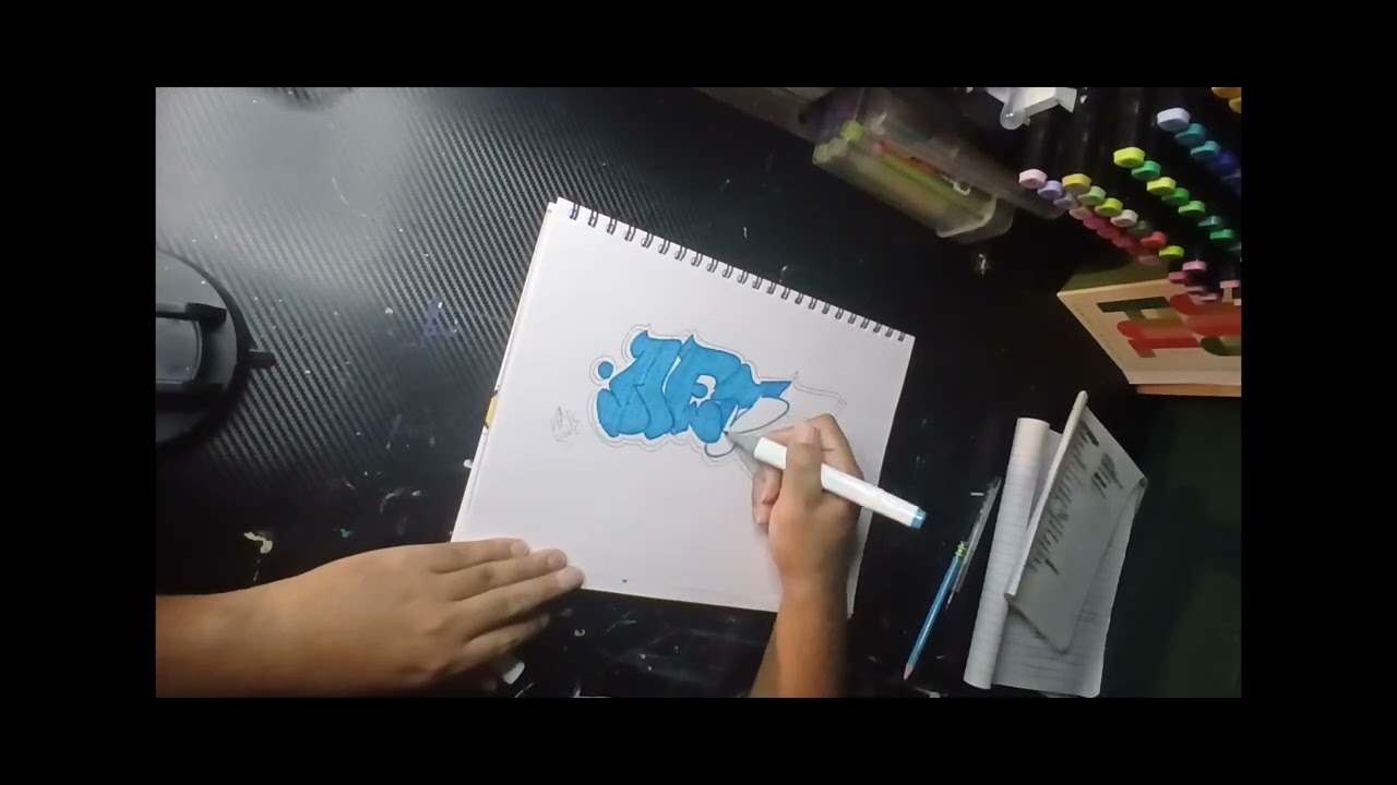 Graffiti name request drawing Time lapse 'AEST'