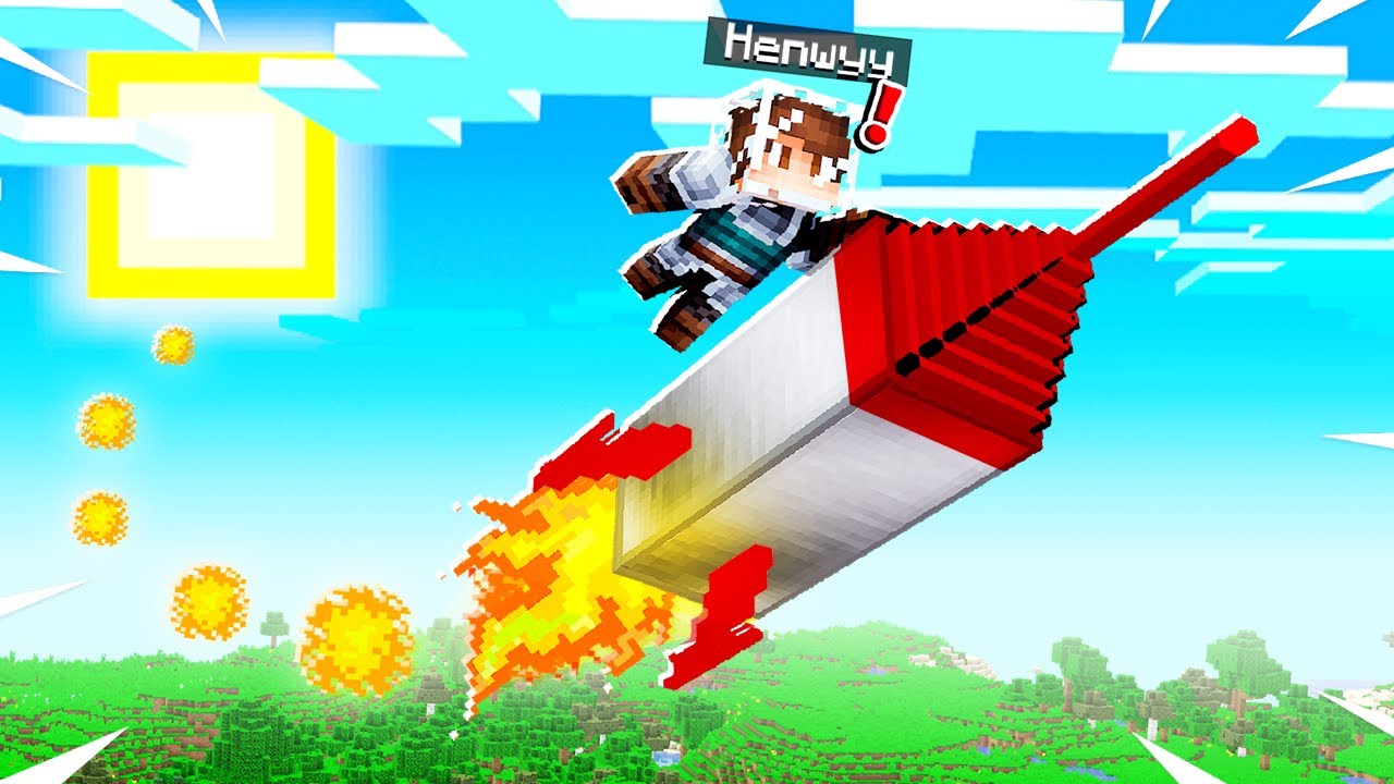 FLYING a ROCKET SHIP to SPACE in Minecraft!