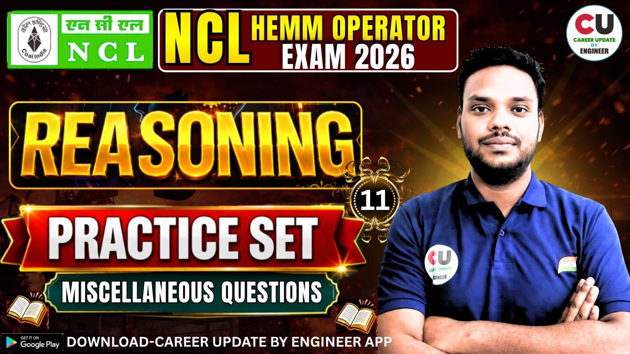 NCL HEMM REASONING | NCL HEMM Operator Previous Year Question Paper|ncl hemm operator question paper