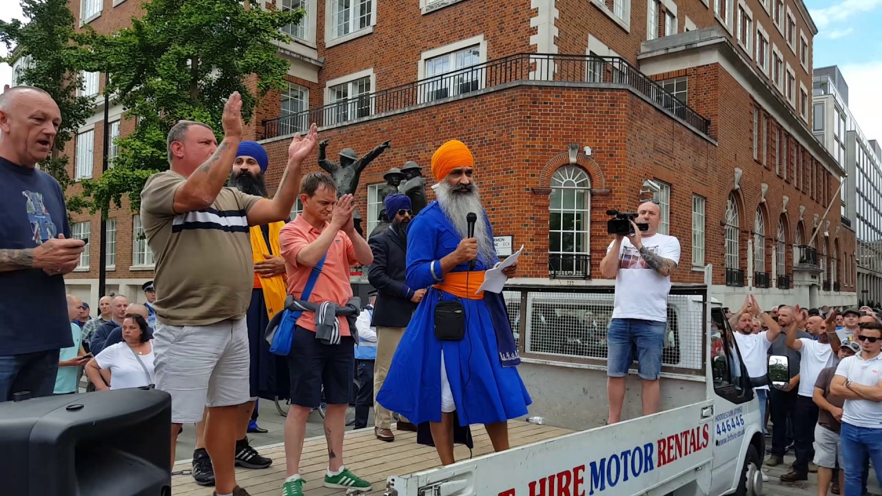 Sikh speech at hooligans London march 2017