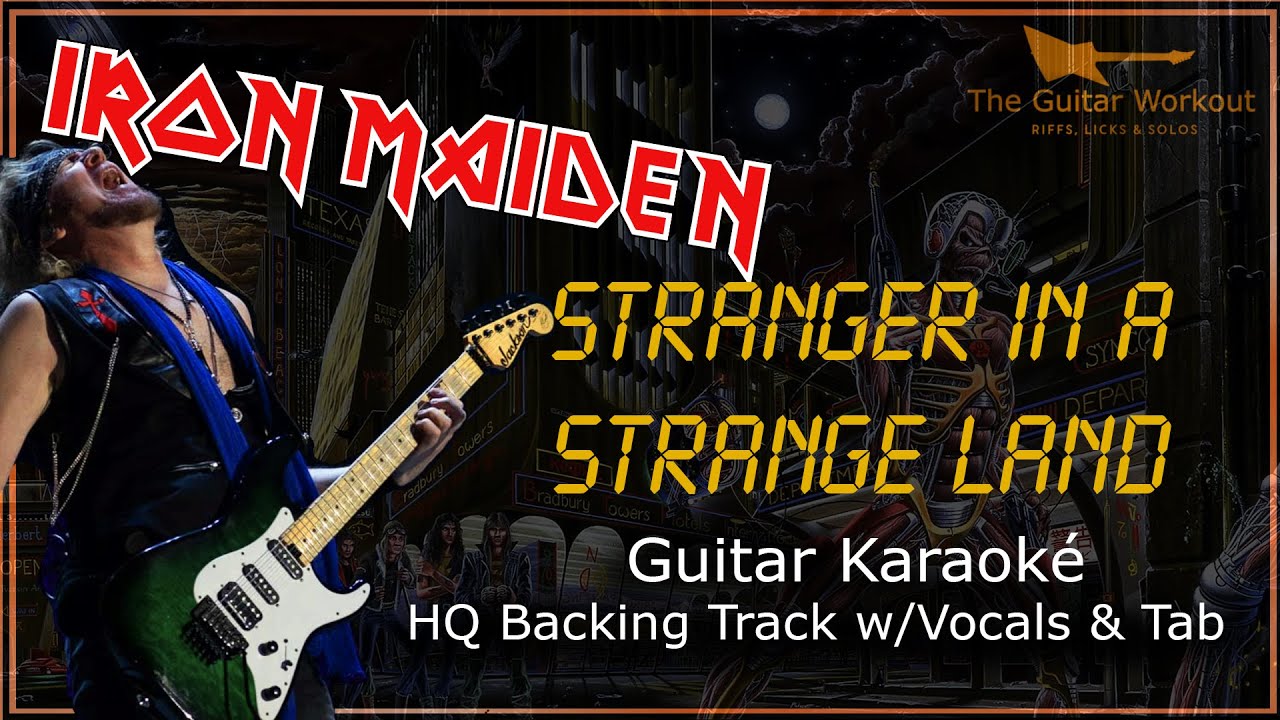 Iron Maiden - Stranger in a Strange Land (HQ Backing Track with vocals & tab | Guitar Karaoke)