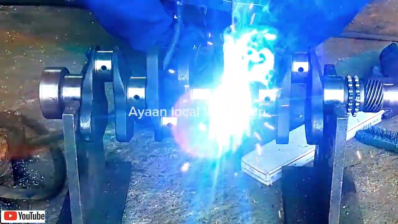 crankshaft welding and repairing crankshaft refreshing.