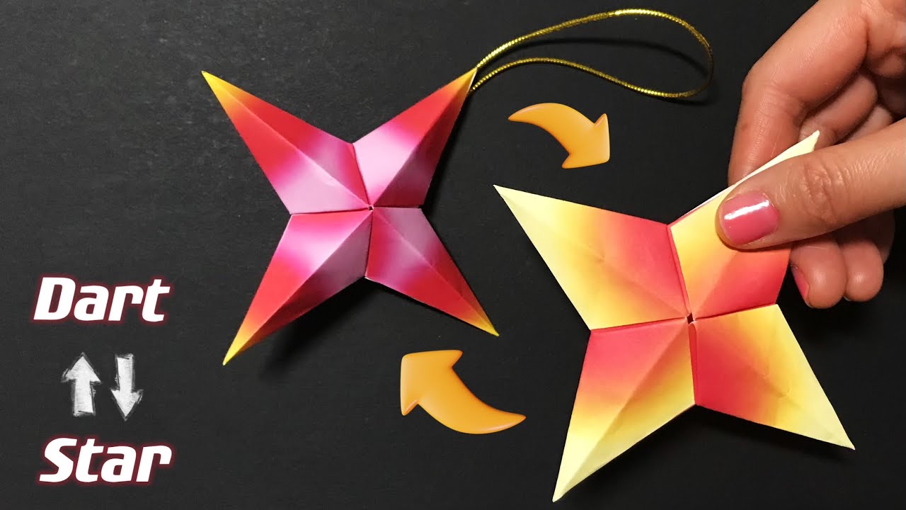 Origami Four Pointed Star/ Easy Transformed Darts/ Christmas Decoration Star/ DIY Paper Craft