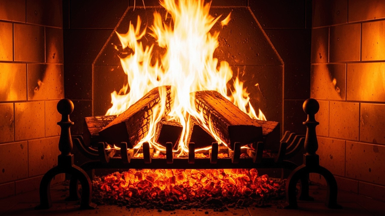 Warm Crackling Fire 🔥 Cozy Fireplace Sounds for Deep Relaxation, Sleep & Stress Relief