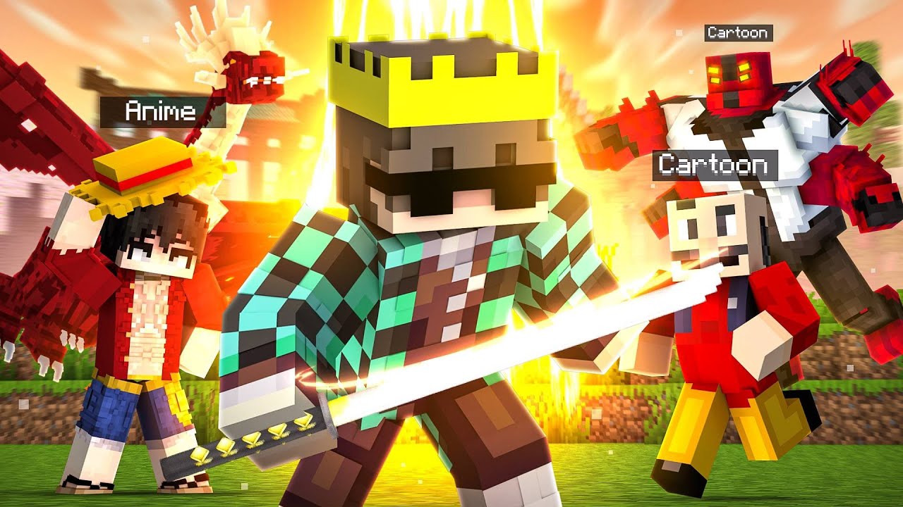 I Got BANNED in 'Anime VS Cartoon' Minecraft Server!