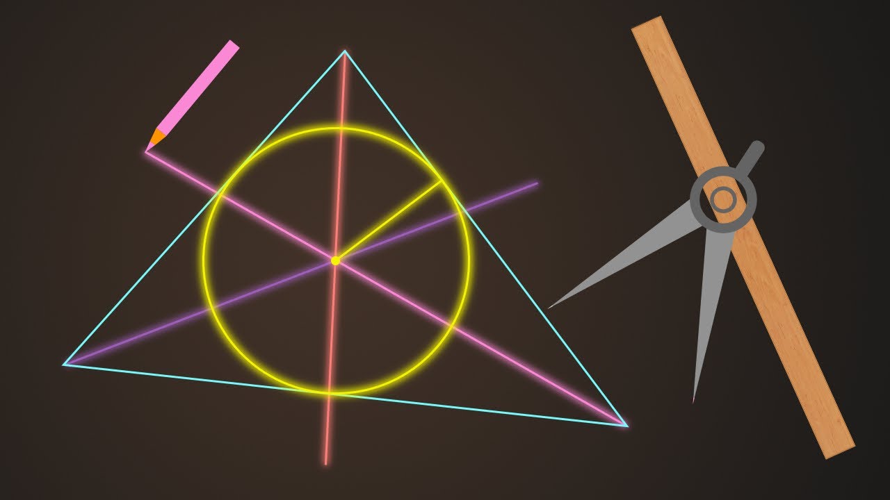 Bisettrici e incentro di un triangolo con riga e compasso