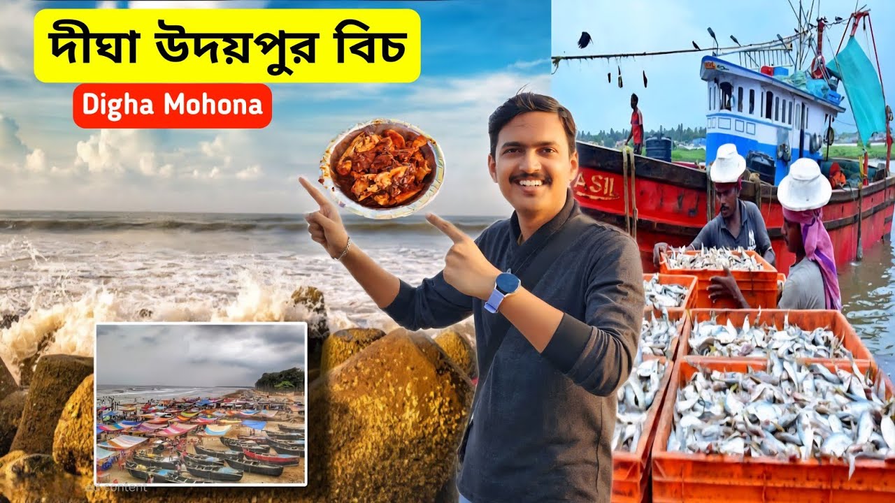 Digha Udaipur Beach আসলে কেমন 😱 SCAM থেকে সাবধান | Digha Mohona Fish Market | Digha Tour