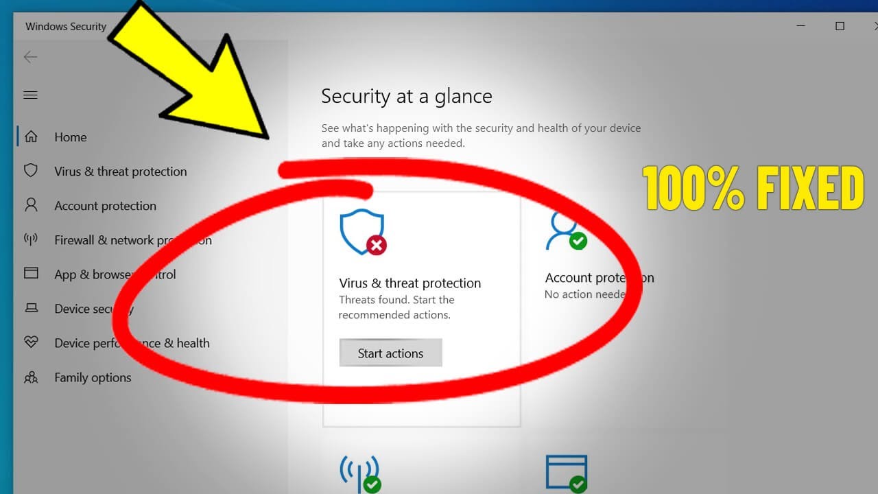 Fix Virus & threat protection 