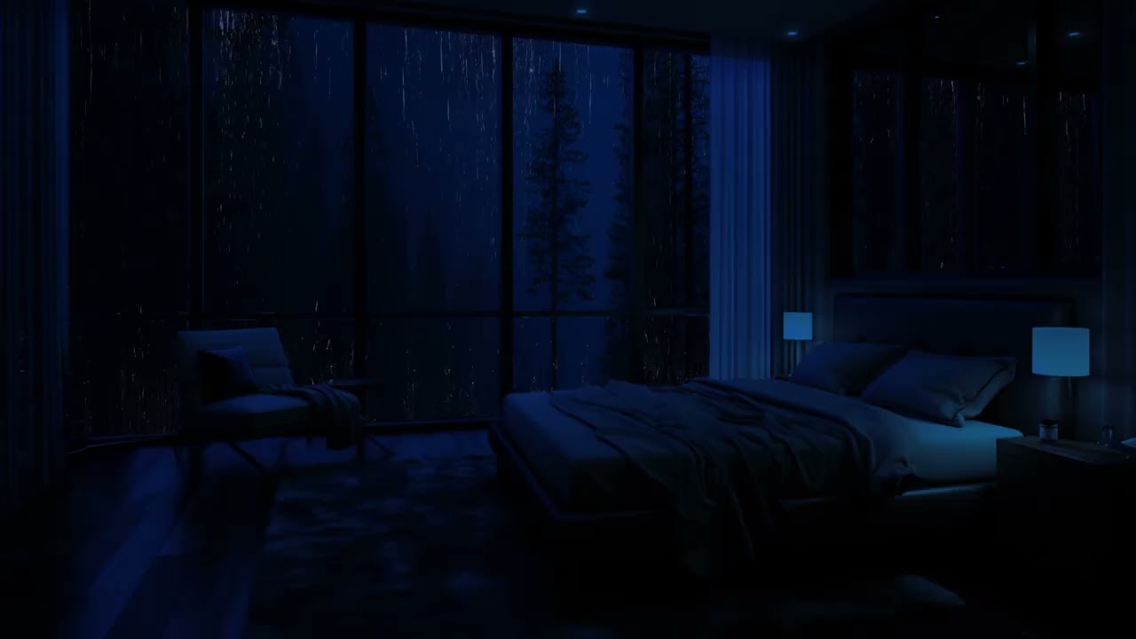 Relaxing Rain Sounds for Deep Sleep: Serene Nights by the Forest Window 💤 Drift Off to Dreamland