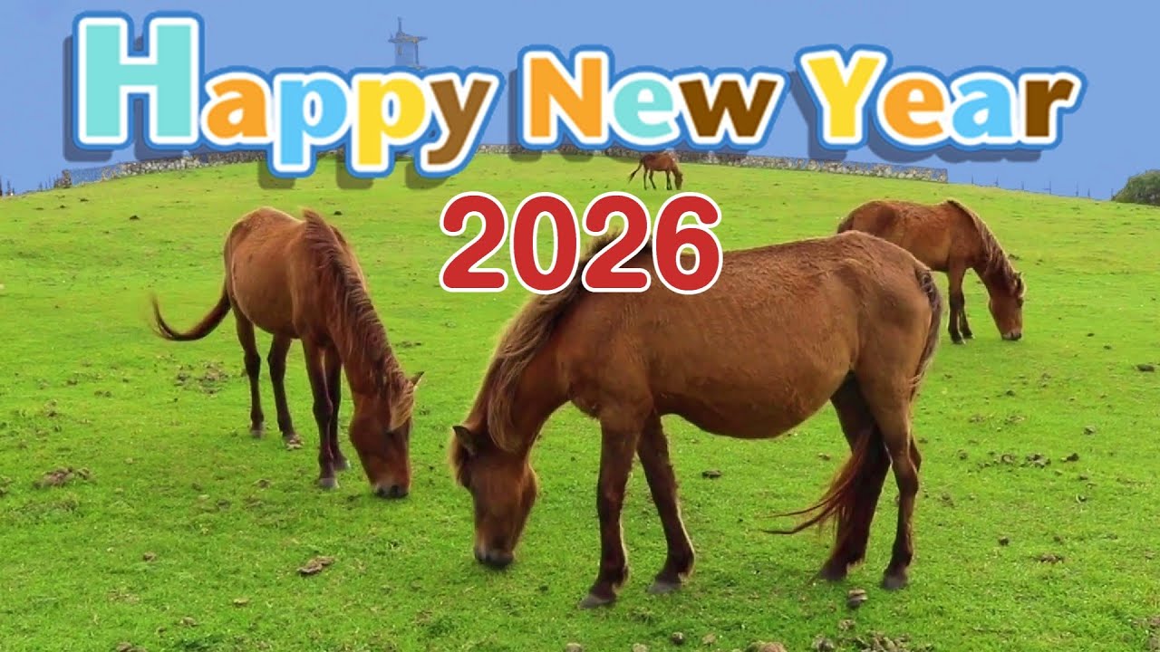 Happy New Year 2026 「与那国馬」日本最西端の地（与那国島） Yonaguni Horses
