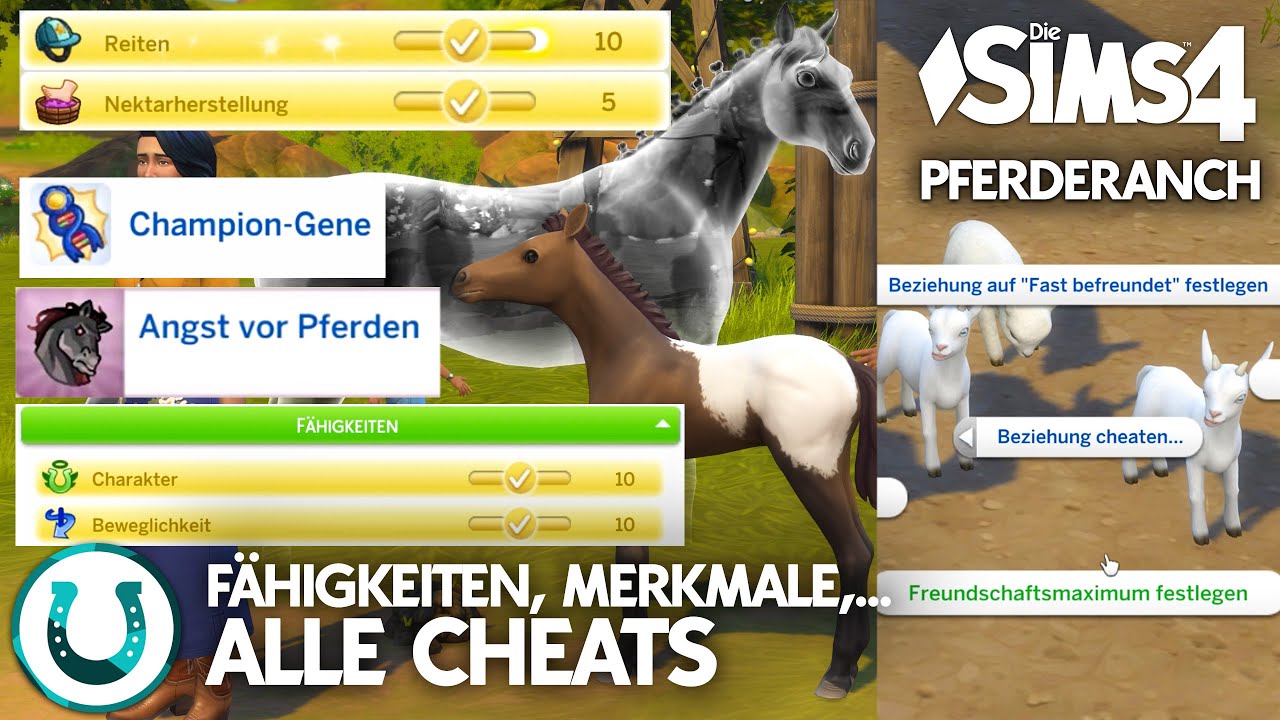 Pferde-Fähigkeiten, Vererbbare Merkmale, Geisterpferde,...! Alle CHEATS in Die Sims 4 Pferderanch