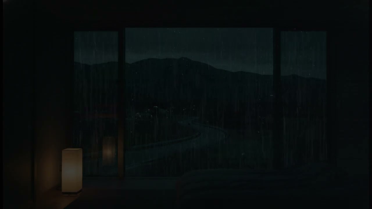 Rain Sounds in a Dark Bedroom | White Noise Rain for Deep Sleep