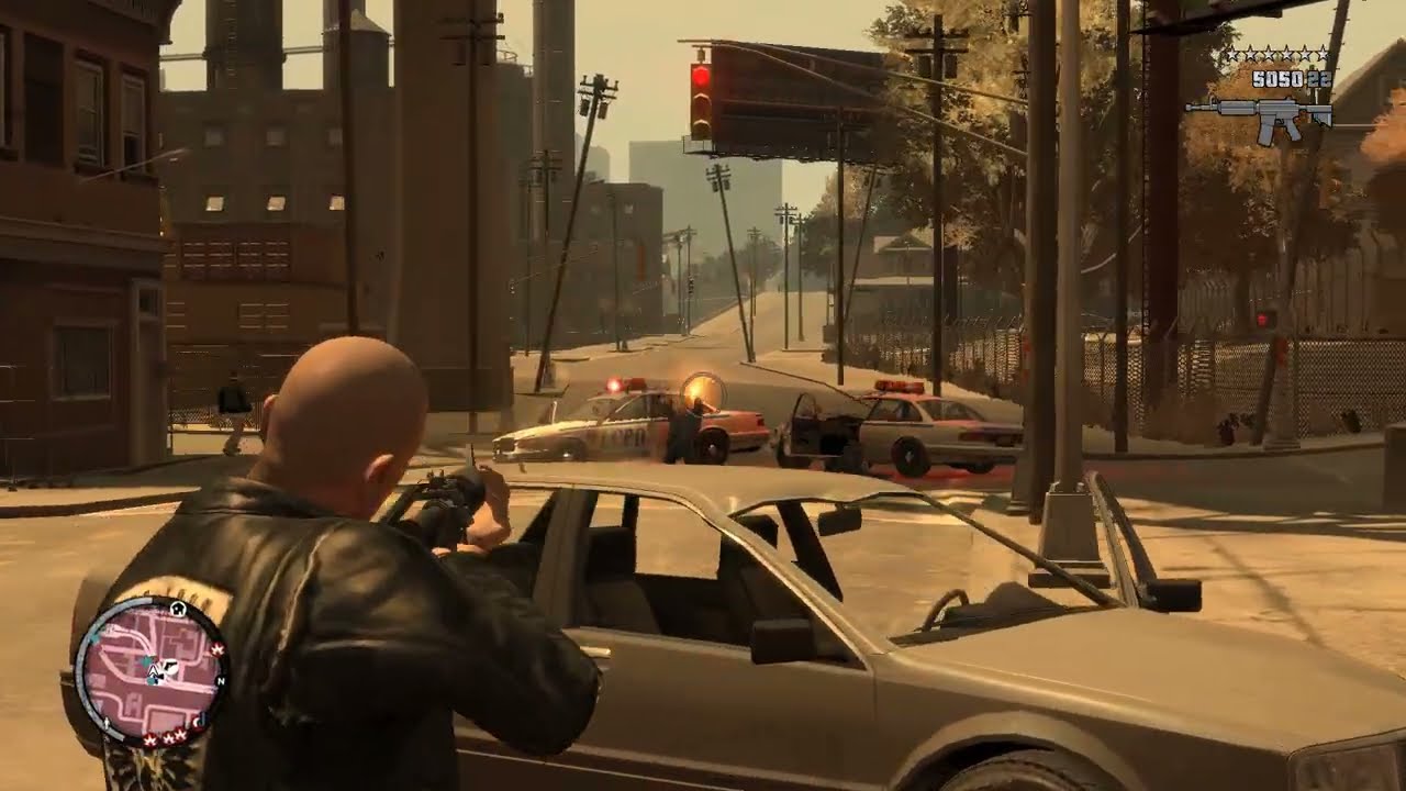 GTA 4 TLAD - Police Station Shootout In Alderney City + Six Star Escape