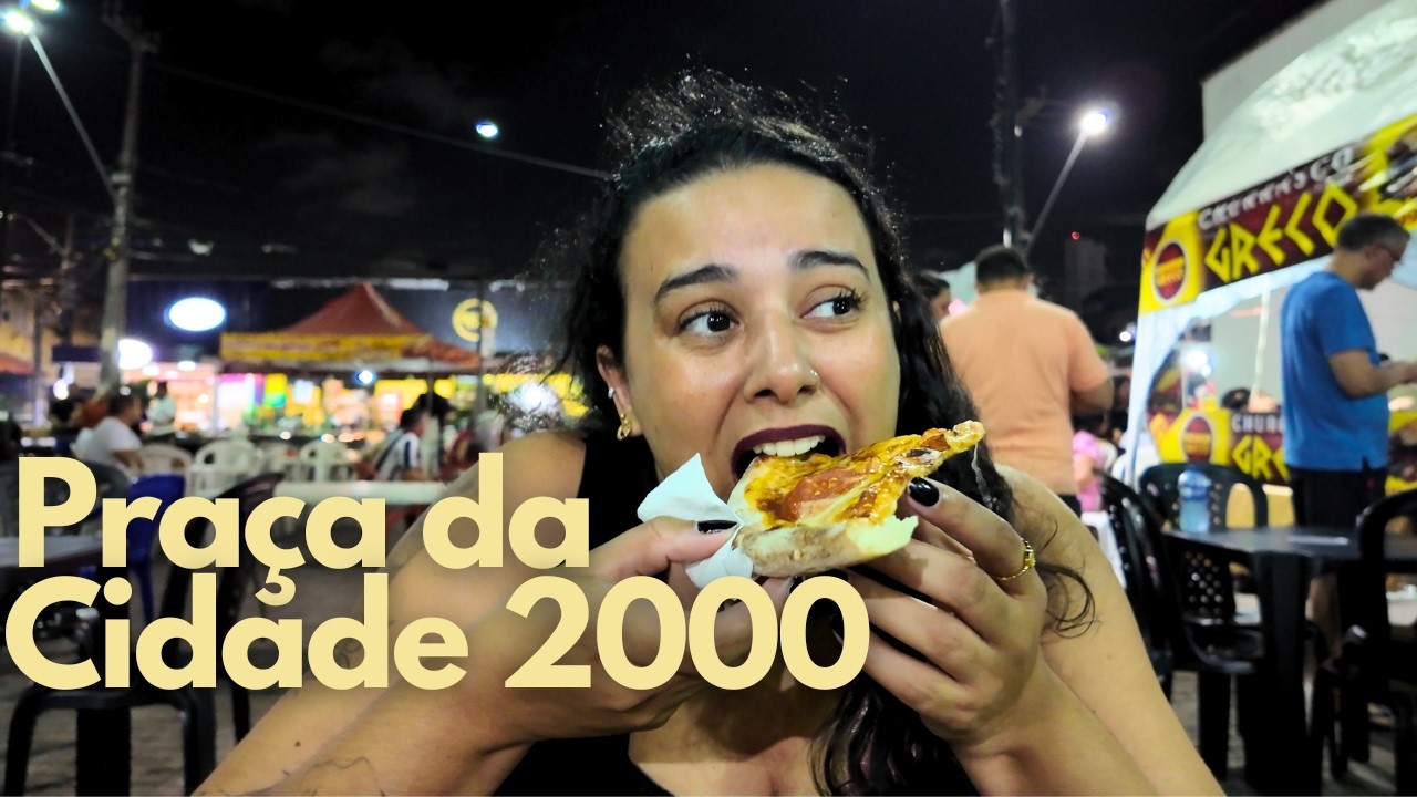 COMIDA de RUA na PRAÇA DA CIDADE 2000 em FORTALEZA: Tudo o que comemos com preços!