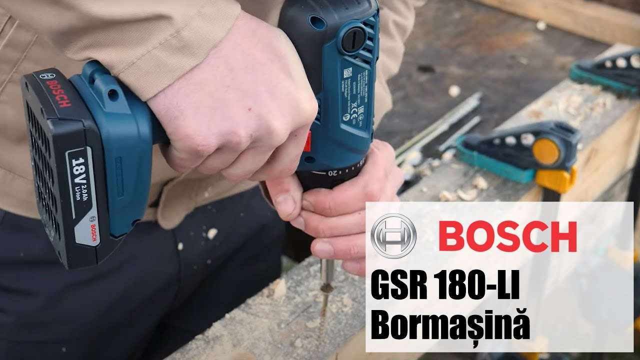 Bosch GSR 180-LI - Bormașină cu 2 acumulatori 18 V, 2 Ah, 54 Nm  - Prezentare&Test în sarcină