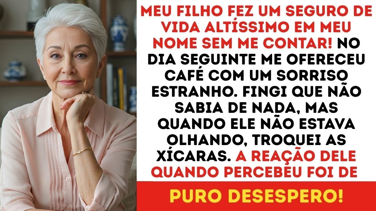 Meu filho me ofereceu café 'Bebe logo, mãe' Mas eu tinha descoberto o seguro de vida, então tr