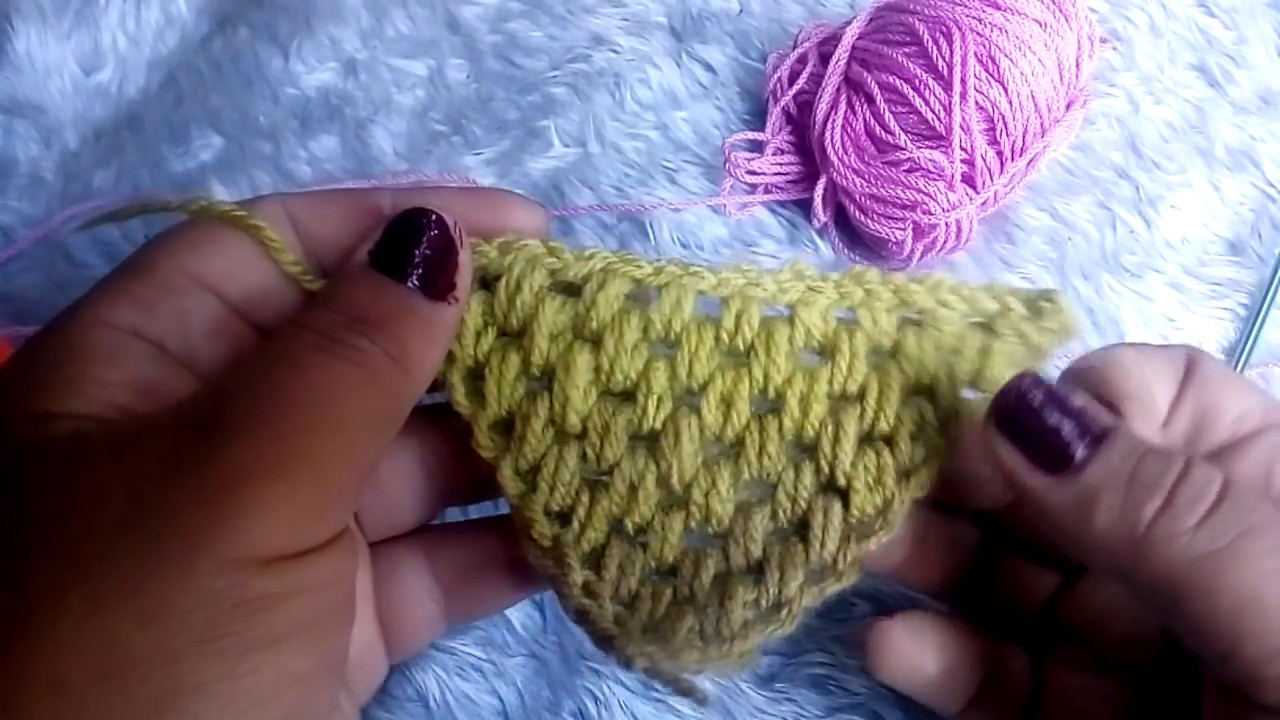 Tunecino: punto para chal #2 en forma triangular