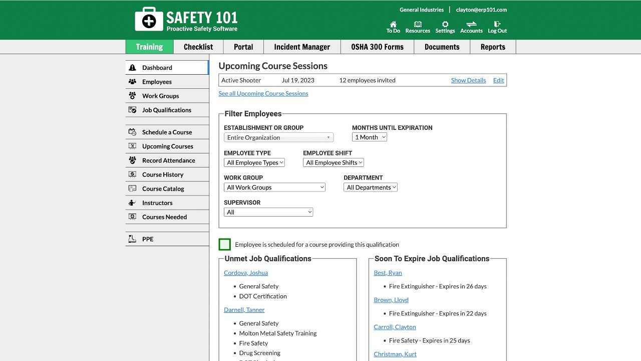 Training Tracker | Safety 101: Proactive Safety Software