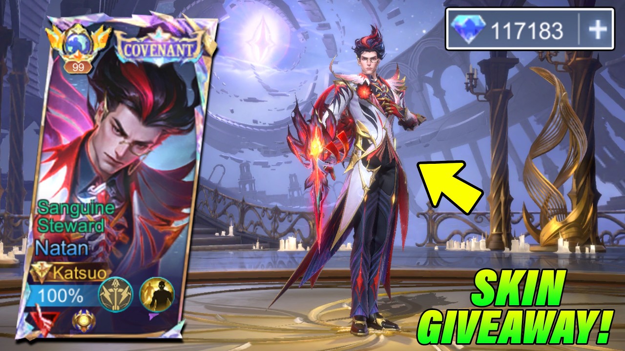 NATAN SANGUINE STEWARD COVENANT SKIN IS FINALLY HERE!! 😱 + SKIN GIVEAWAY! (WORTH TO BUY?!) - MLBB