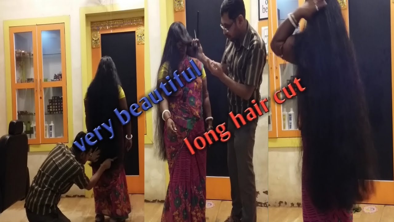 very beautiful long hair cut|dev hair stylist|long hair massage|long hair