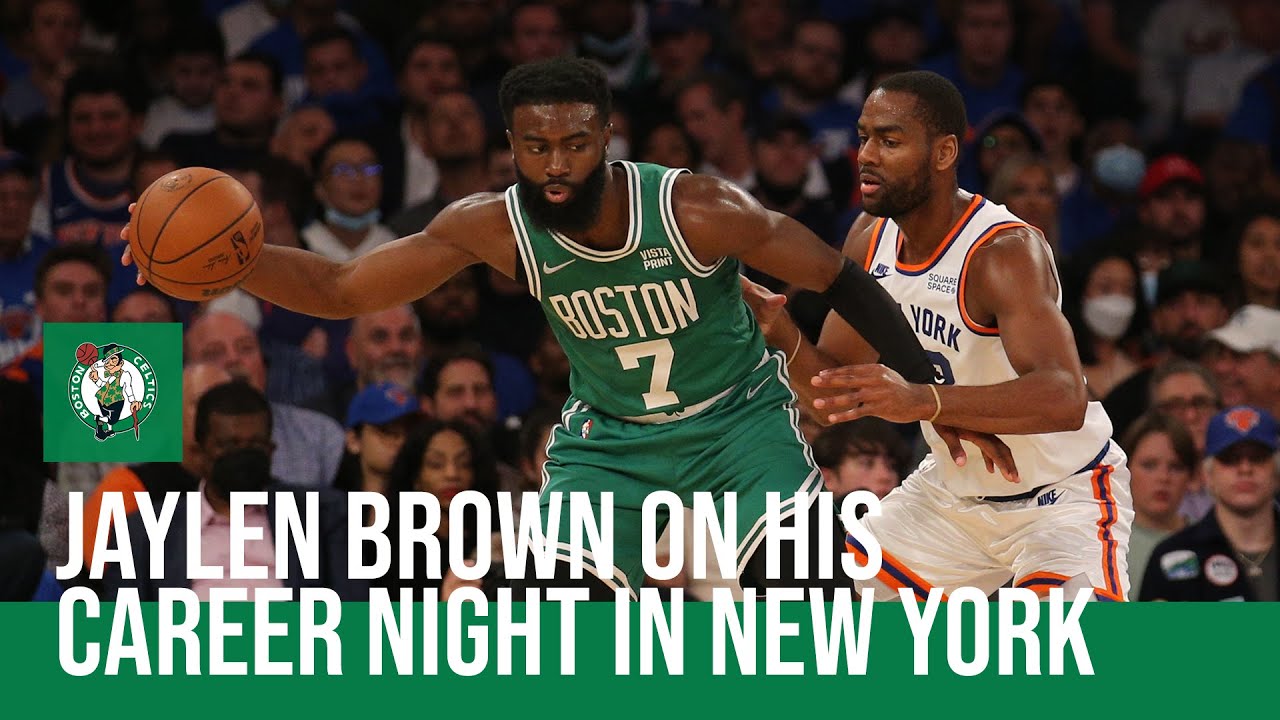Jaylen Brown on his career performance, double OT loss vs. Knicks | NBC Sports Boston