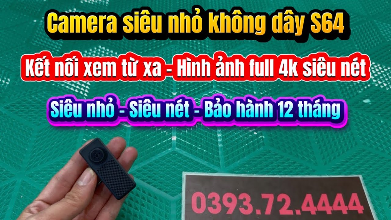 Camera siêu nhỏ không dây S64 giá rẻ, camera bán chạy nhất năm, kết nối xem từ xa, hình ảnh full 4k.
