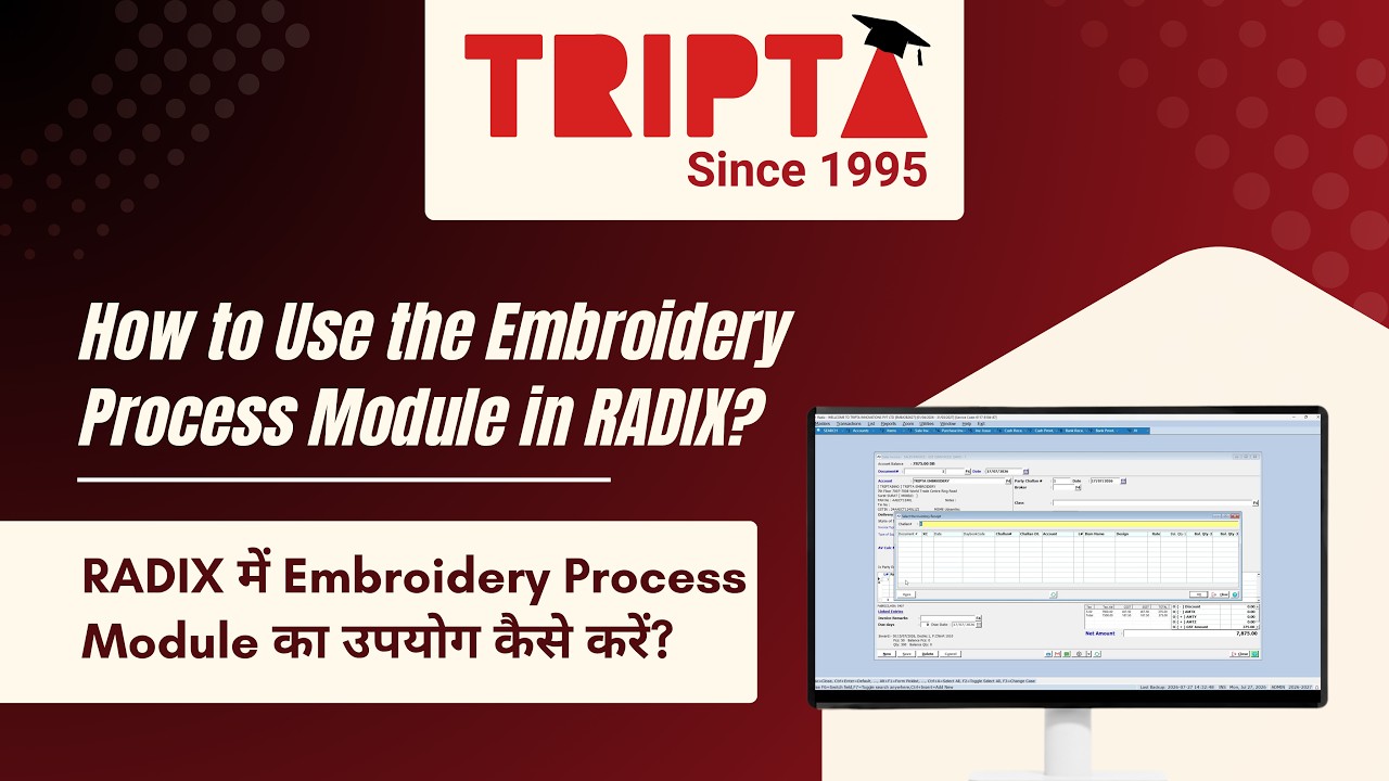 How to Manage Embroidery Process in Radix Accounting Software | Introduction