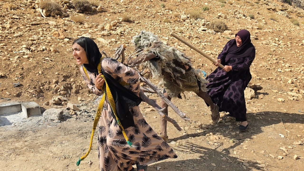 Battle for Survival in the Zagros Mountains: Wild Caveman Attacks Nomad Girl