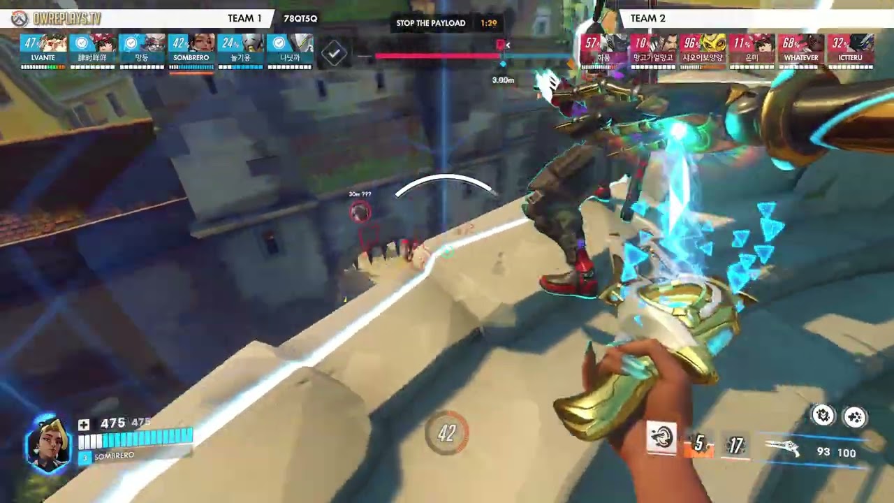 Domina Solo Tank in 4-stack by SOMBRERO — Overwatch Replay 78QT5Q