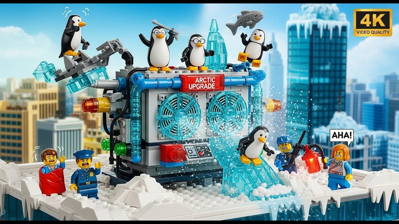 The Penguins Hijacked the LEGO City Air Conditioning! 🐧❄️🏢