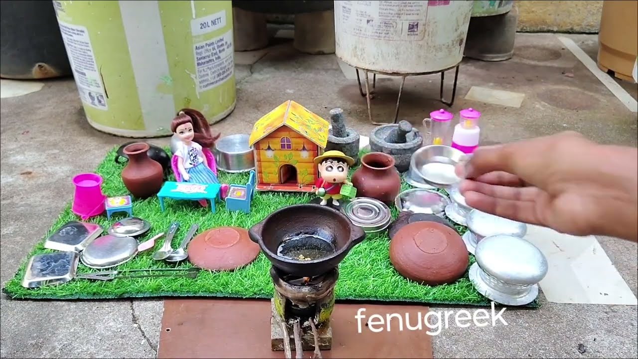 Sunday special fish curry recipe in miniature cooking 