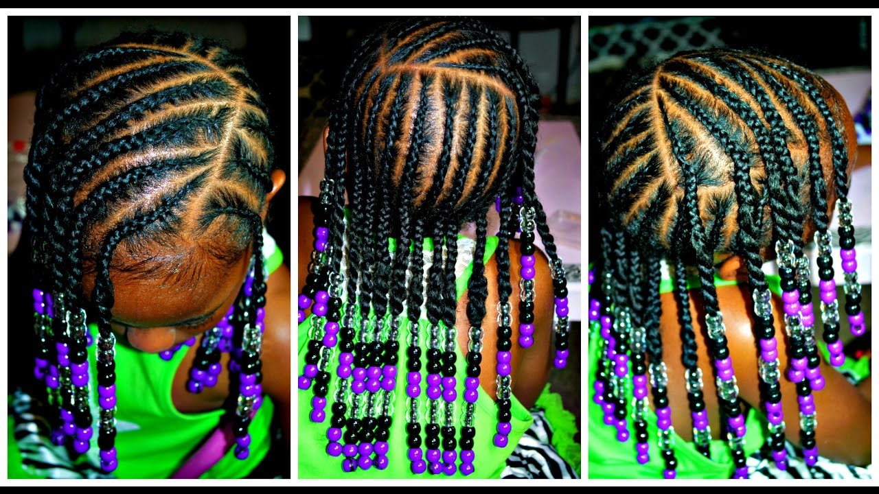Little Girls | Natural Hair | Braids & Beads | Hairstyle