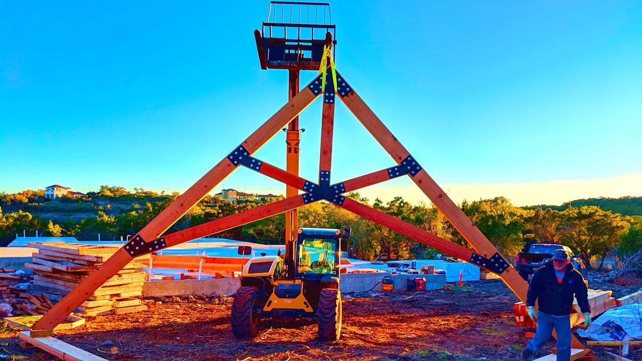 House Build Ep.1; Huge Scissor Truss Fabrication