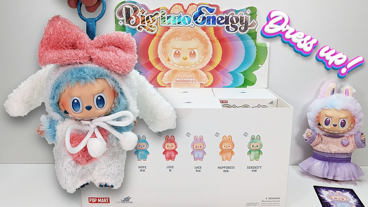 Big Into Energy Labubus - Unboxing and Dress Up - No Talking ASMR