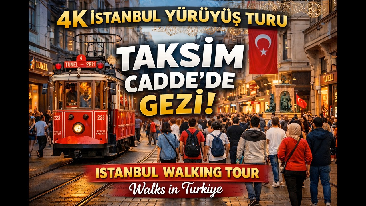 4K İstanbul Yürüyüş Turu | Taksim Cadde'de Gezi | ISTANBUL WALKING TOUR |  Walks in Turkiye