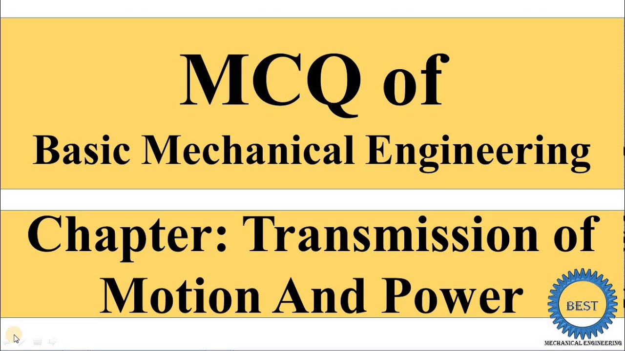 MCQ Of Transmission Of Motion And Power