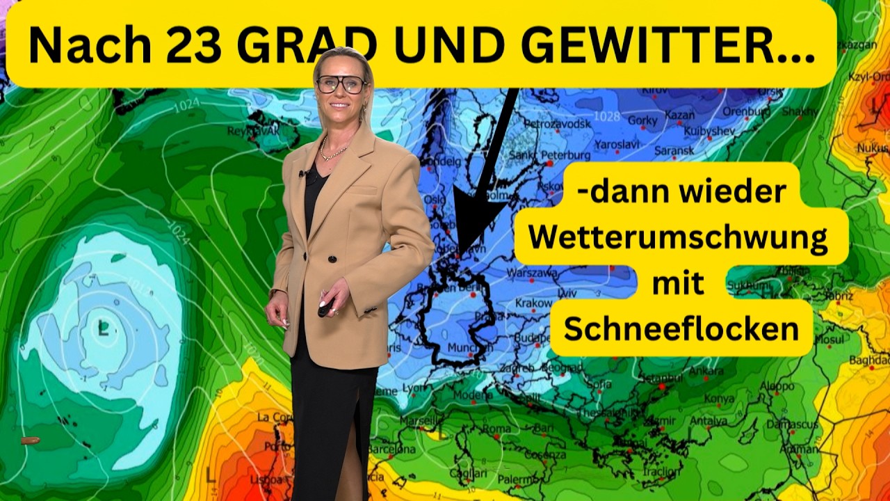 Erste Gewitterlage 2026 mit bis zu 25 Grad, dann n&auml;chtlicher Froststurz auf -5 Grad & Schneeflocken