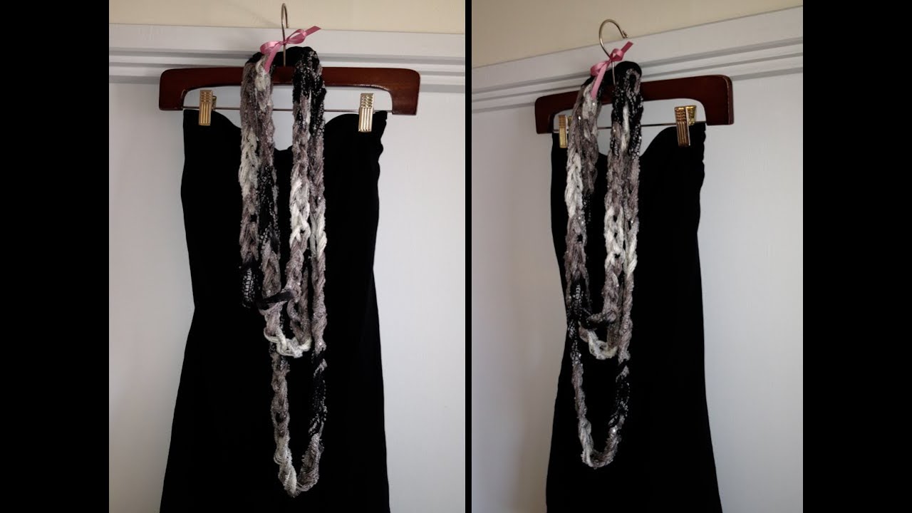 DIY: Sashay Scarf Necklace (finger chain stitch)