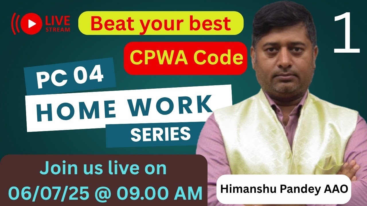 #01 Homework Test Series CPWA Code Ch. 1 & 2 |