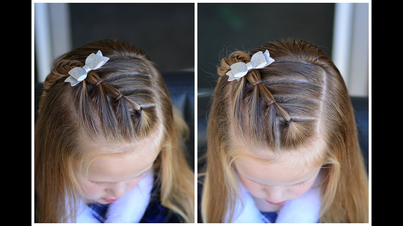 Diagonal Arrow Ponytails || Quick Preschool Hairstyles